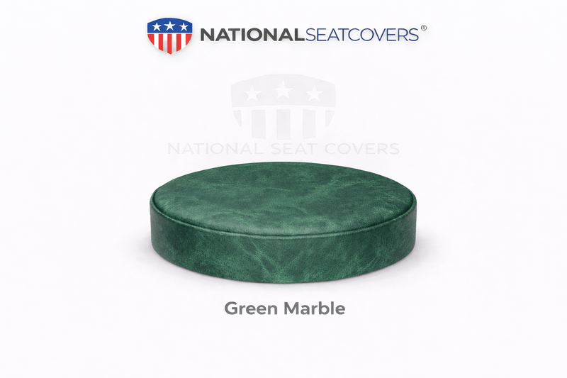 Green Marble Vinyl Replacement Staple On Bar Stool Cover