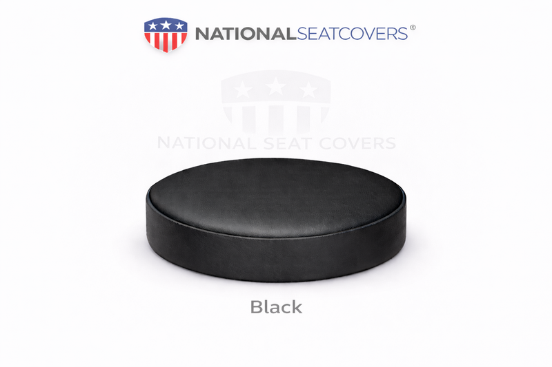Black Vinyl Staple On Stool Cover