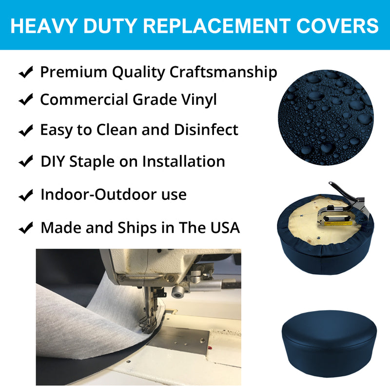 Navy Blue Vinyl Bar Stool Cover Replacement