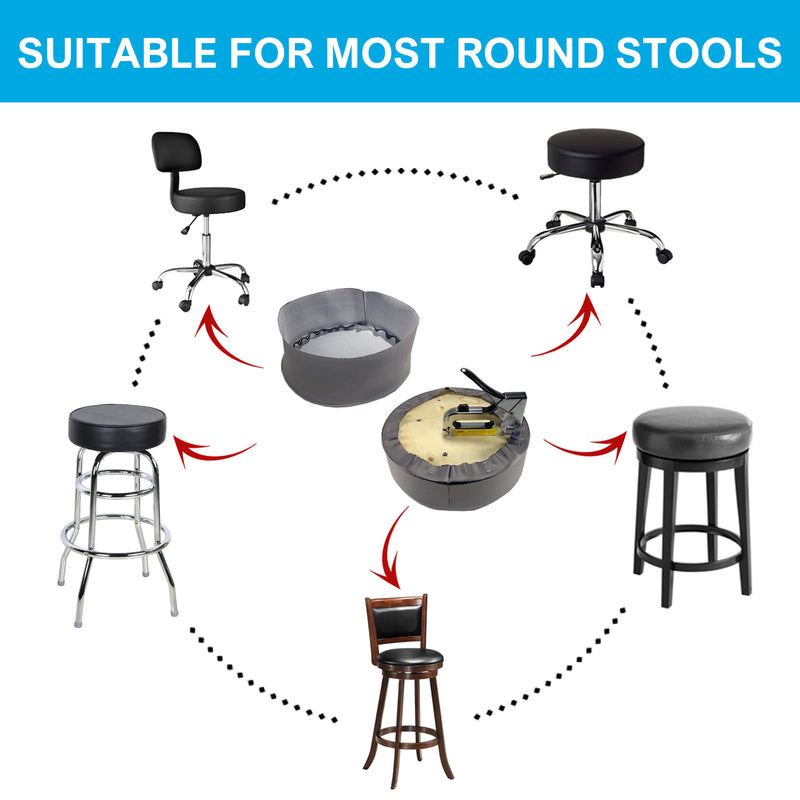 Gray Vinyl Bar Stool Cover Replacement