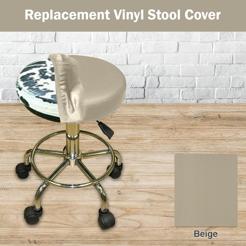 Beige Vinyl Staple On Bar Stool Cover Replacement