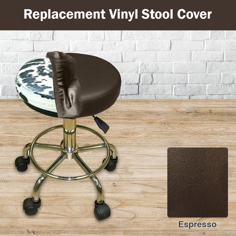 Espresso Vinyl Barstool Cover Staple On Replacement