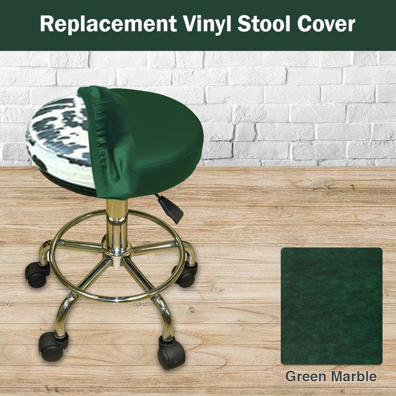 Green Marble Vinyl Replacement Staple On Bar Stool Cover