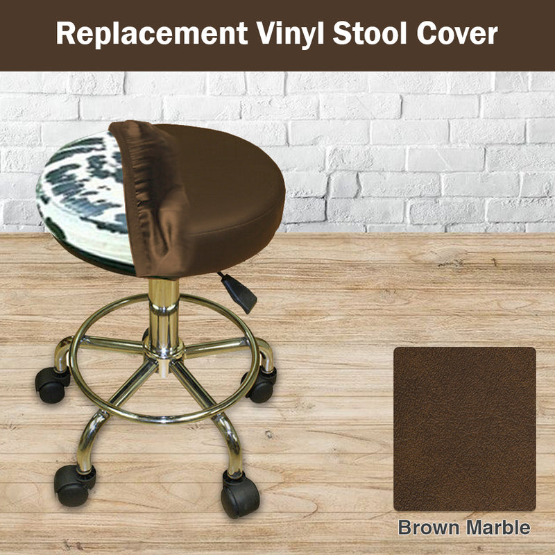 Brown Marble Vinyl Staple On Stool Cover