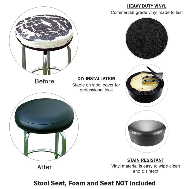 Beige Vinyl Staple On Bar Stool Cover Replacement